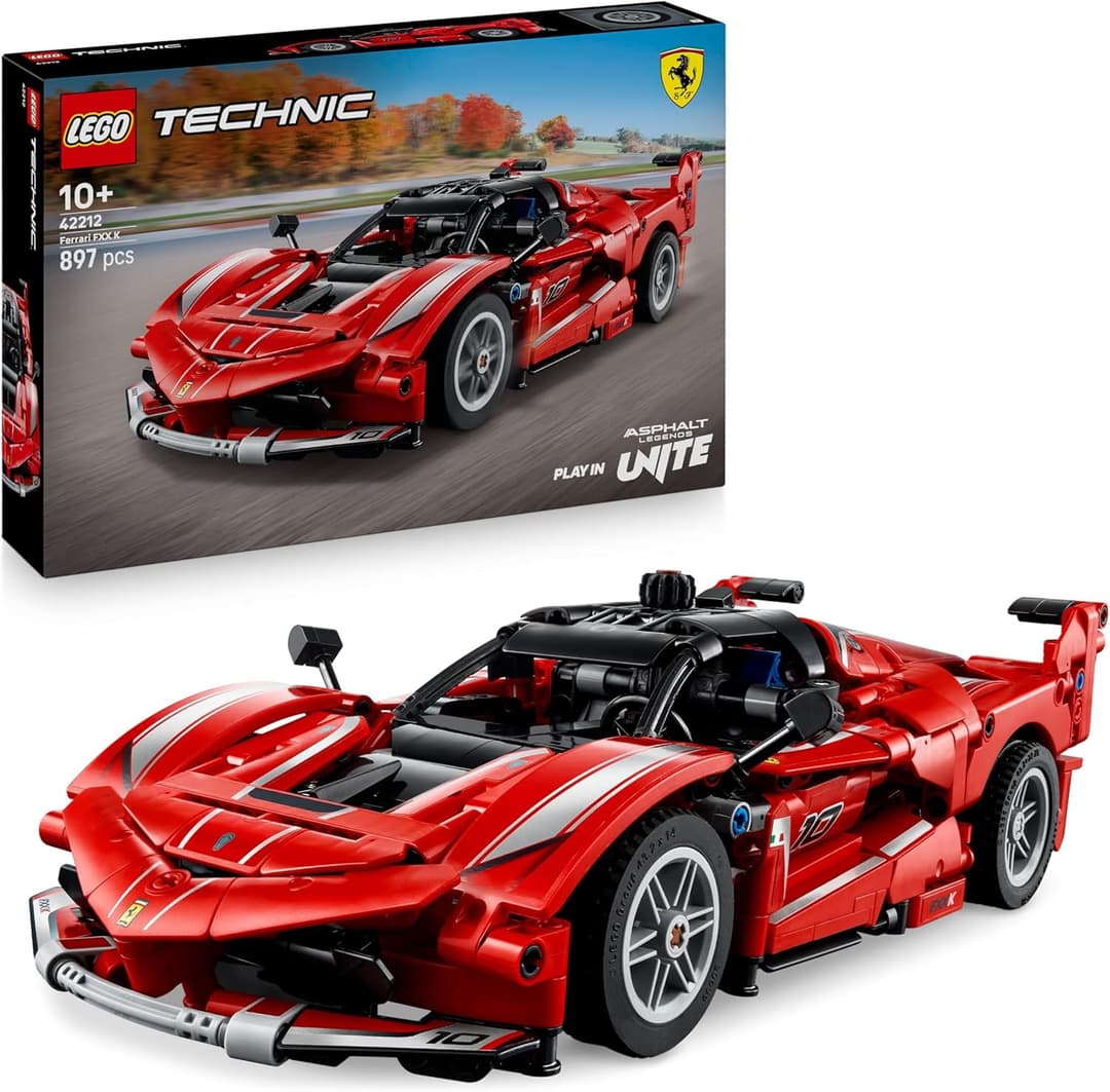 LEGO Technic Ferrari FXX K Race Car Toy - Play & Display Model Building Kit with V12 Engine, Differential and Moving Pistons - Motorsports Gift for 10+ Year Old Boys - 42212