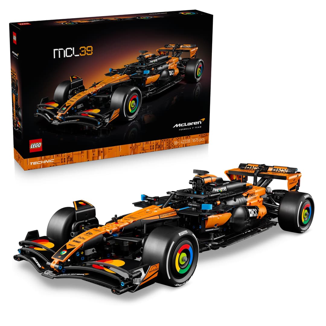 LEGO Technic McLaren MCL39 F1 Car Model Kit for Adults - Collectible Formula 1 Building Set w/ V6 Engine, Differential & DRS Activator - Gift Idea for Racing & Motorsport Fans - 42228