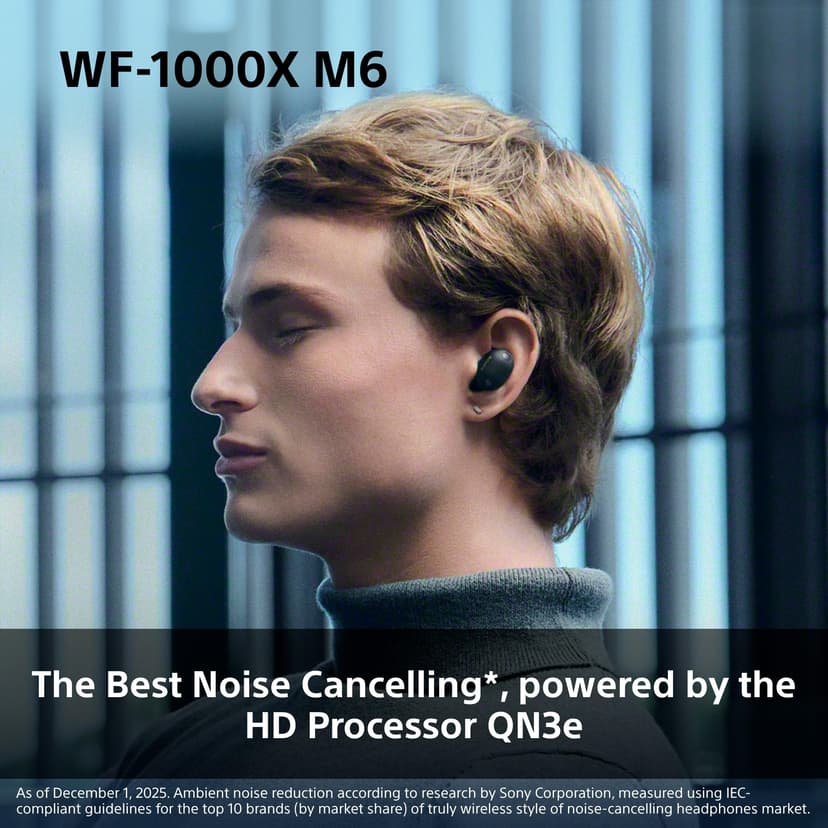 Sony WF-1000XM6 Flagship Wireless Noise Cancelling Earbuds, Bluetooth, In-ear Headphones, Signature Hi-Res Sound, Clear Calls, 10 band EQ, 24 Hr Battery NC On, IPX4, iOS & Android - Black - 3