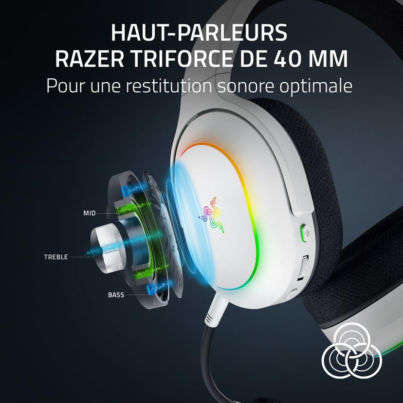Razer Barracuda X Chroma - Casque de Jeu multiplateforme sans Fil avec 6 Zones Chroma RGB (SmartSwitch Hyperspeed & Bluetooth, 40mm Drivers, Micro cardioïde HyperClear détachable) Blanc - 5