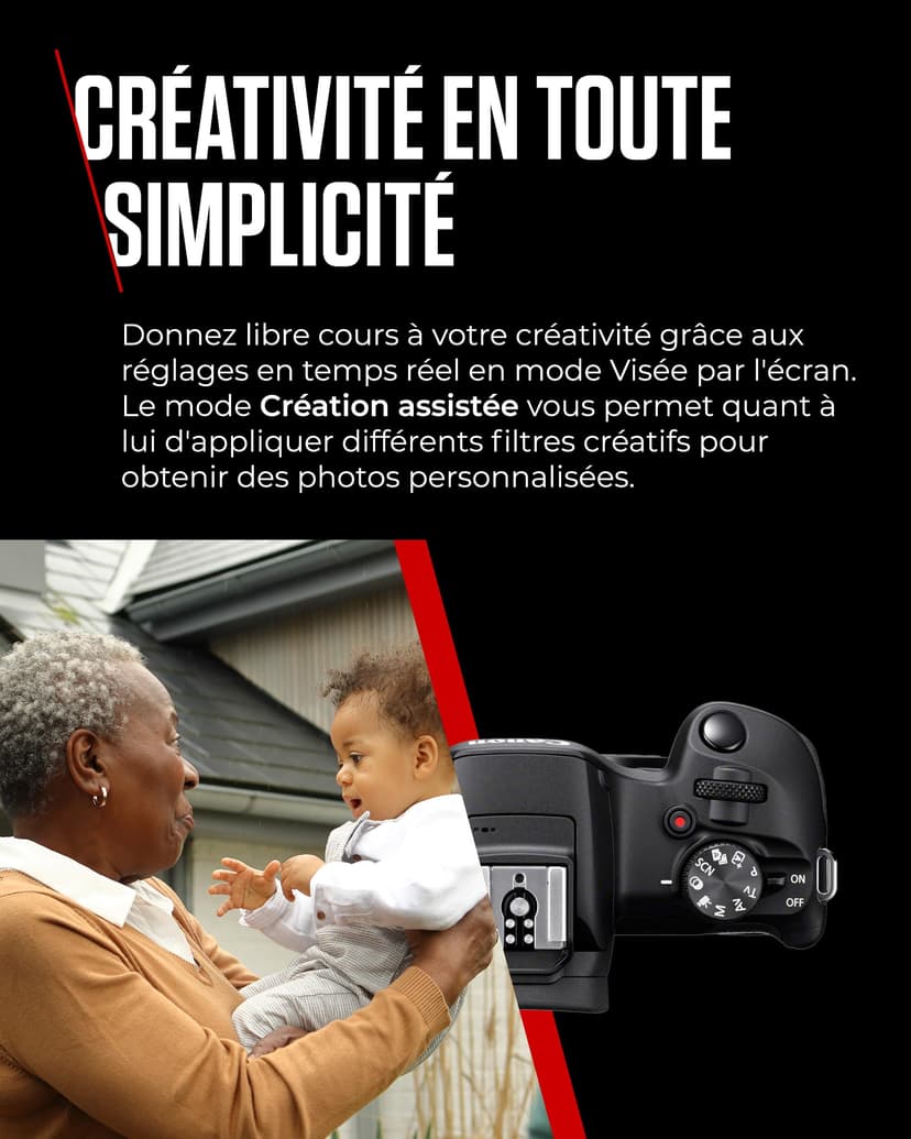 Canon EOS R100 Appareil Photo Hybride Compact à capteur APS-C stabilisé 24M Pixels, Vidéo 4K, Wi-FI, AutoFocus Dual Pixel, boitier Nu Noir - 8