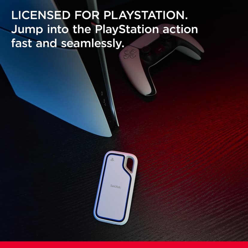 SANDISK Extreme Portable SSD for PS5 1TB (Officially Licensed for PlayStation 5 Consoles and PC's, read speeds up to 1000 MB/s, Drop Protection, USB 3.2 Gen2, Discord Nitro 1 Month Trial) - 2