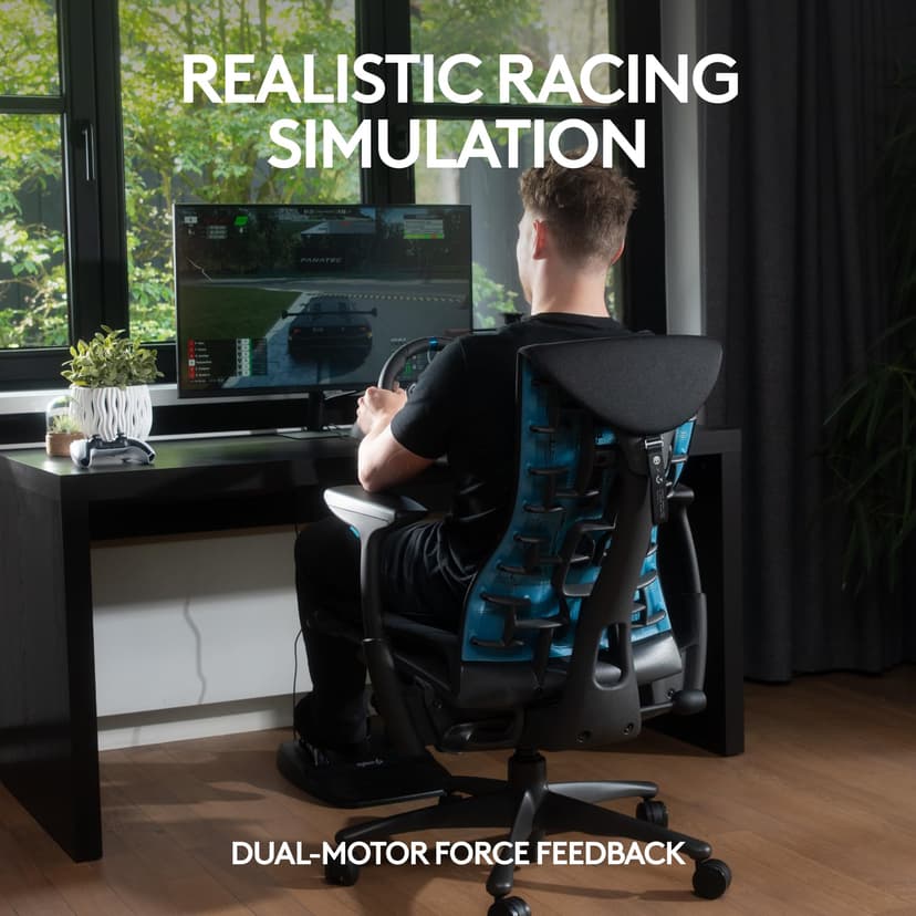 Logitech G G29 Driving Force Racing Wheel and Floor Pedals, Real Force Feedback, Stainless Steel Paddle Shifters, Steering Wheel Cover for PS5, PS4, PC, Mac - Black - 2