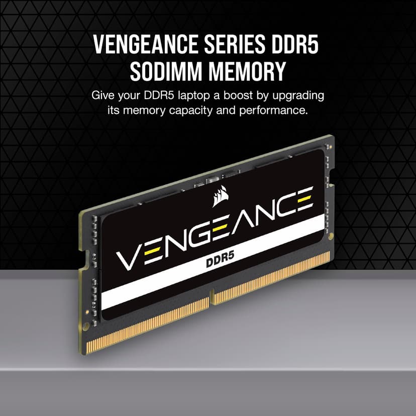 CORSAIR Vengeance SODIMM DDR5 RAM 32GB (1x32GB) 4800MHz CL40-40-40-77 1.1V Intel AMD Laptop Notebook Memory - Black (CMSX32GX5M1A4800C40) - 2