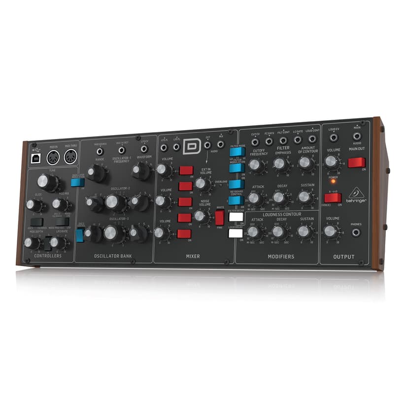 Behringer MODEL D Analog Synthesizer Module, 3 VCOs, Ladder-Style Filter, LFO, Eurorack Compatible Format - 3