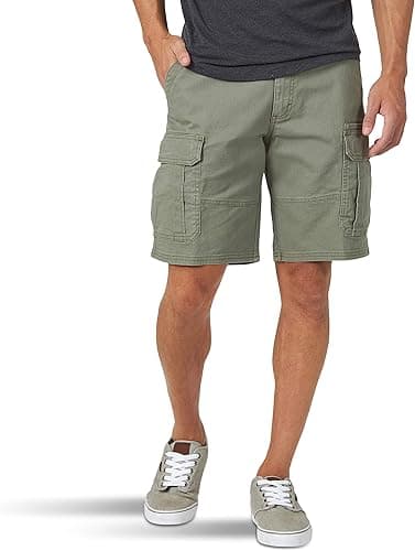 Wrangler Authentics Men's Classic Cargo Stretch Short, Dusty Olive, 34