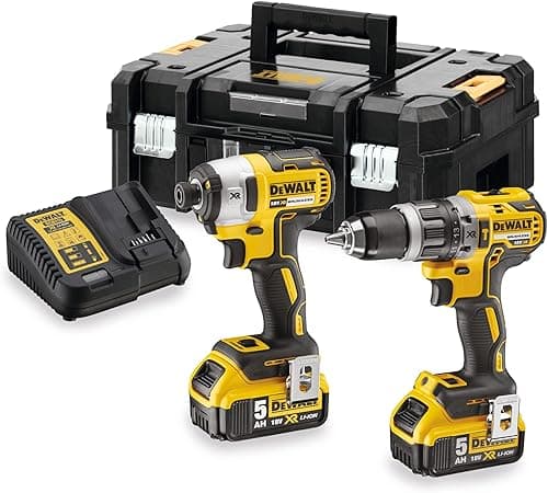 DEWALT DCD796 Drill Bit Set + Impact Screwdriver DCF887 + 2 Batteries 5 Ah + Charger DCB115 + Case Tstak DCK266P2T-QW