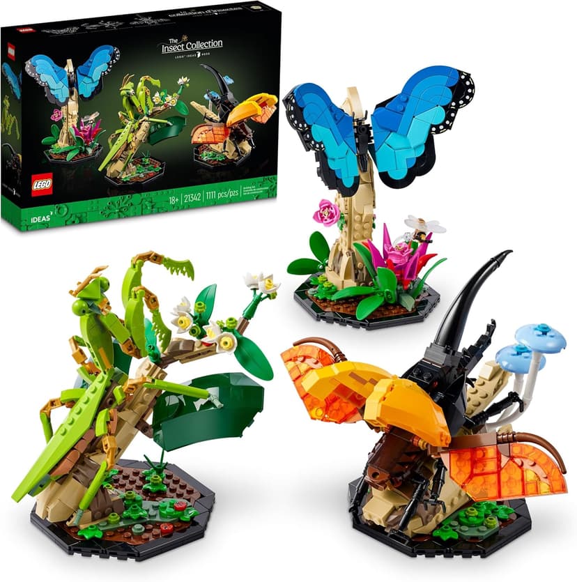 LEGO Ideas The Insect Collection, Fun Gift for Nature Lovers, with Life-Size Blue Morpho Butterfly, Hercules Beetle and Chinese Mantis Display Models, Insect Building Set, Nature Décor (6452127) - 1