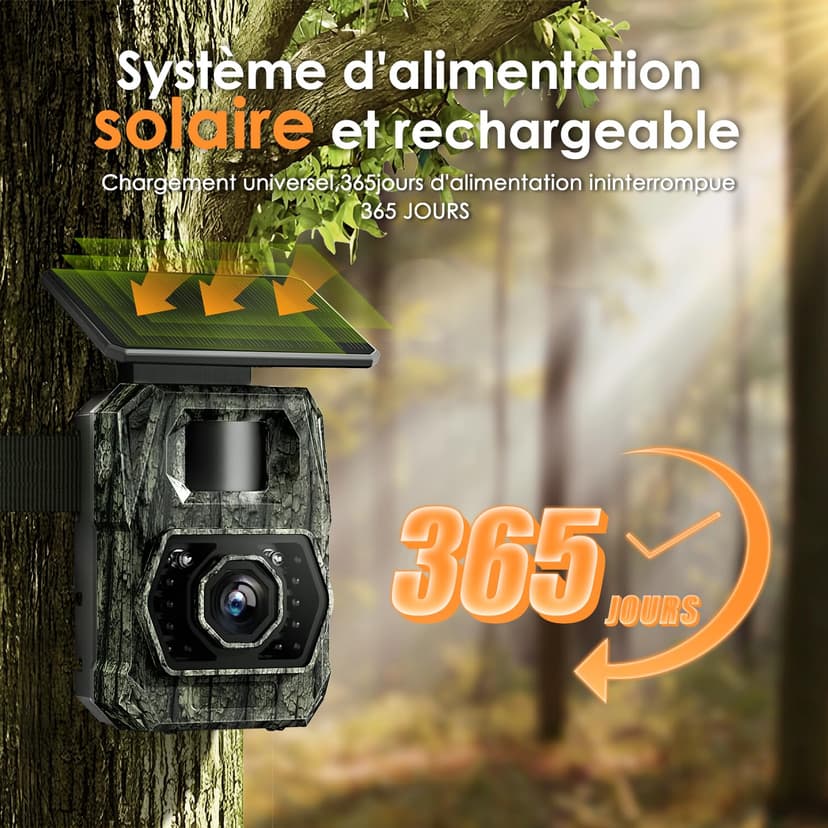 MAXDONE Wildlife Camera WiFi Bluetooth, 48MP 30FPS Solar Trail Camera (DARK GREEN) - 2