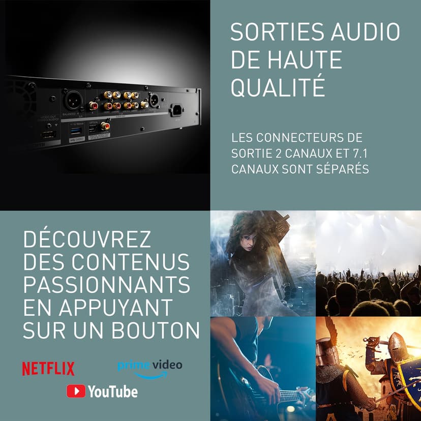 Panasonic Blu Ray 4K HDR DP-UB9000EG1 I HDR10+/Dolby Vision Ultra HD Premium Converter Ultra HD Audio High Res Dual USB HDMI WiFi/Ethernet Black – French Version - 6