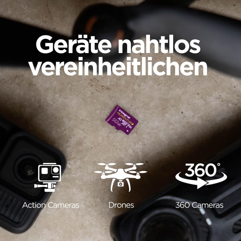 Integral Momentum I 512 Go Carte microSDXC, 210 Mo/s en Lecture, 180 Mo/s en écriture, V30, U3, A2, pour 4K/5K UHD sur GoPro, Drones DJI, caméras Sport et 360°, étanche, Antichoc - 6