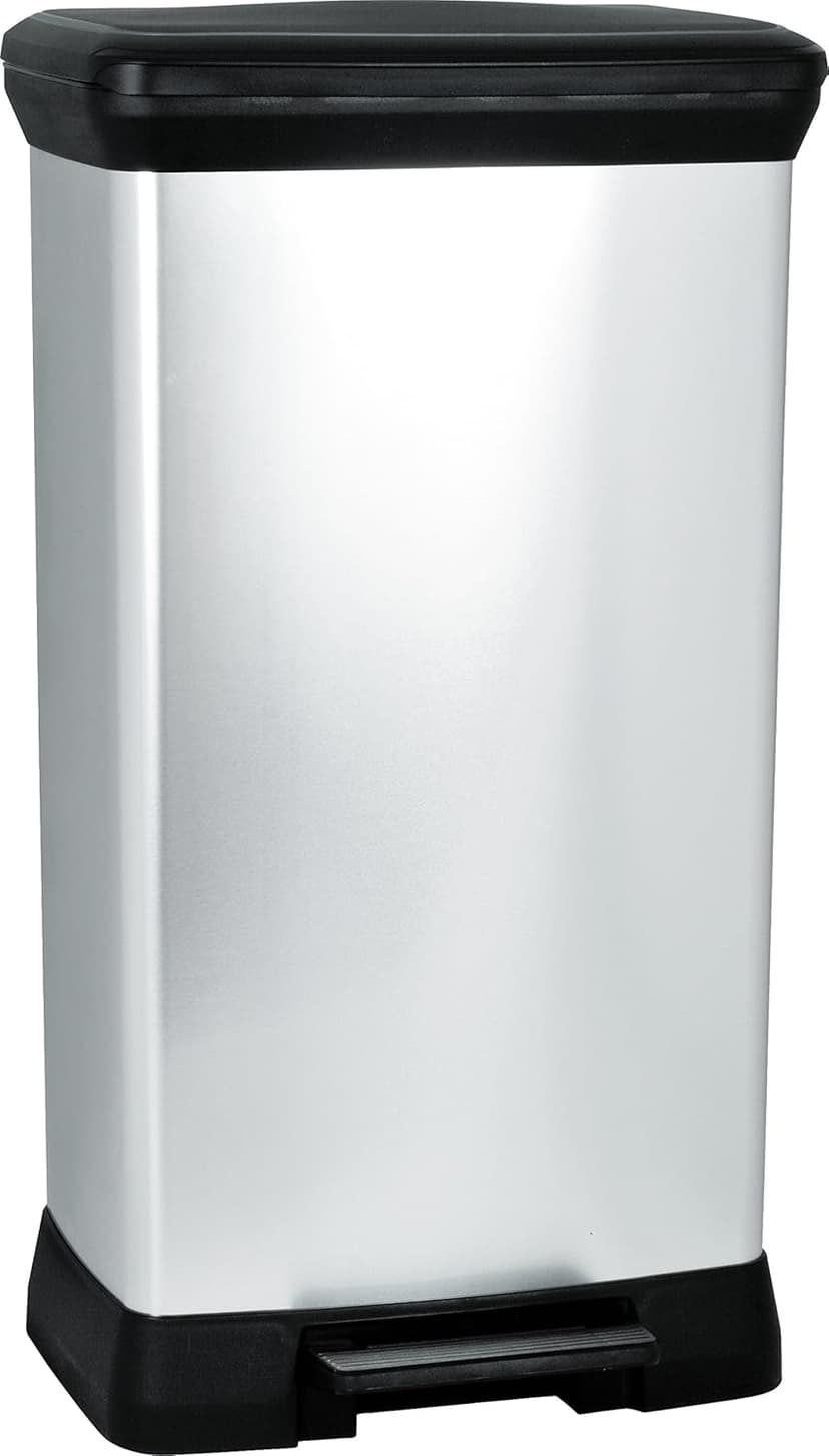 CURVER DECOBIN Waste Bin, Plastic, Silver Metallic - 1