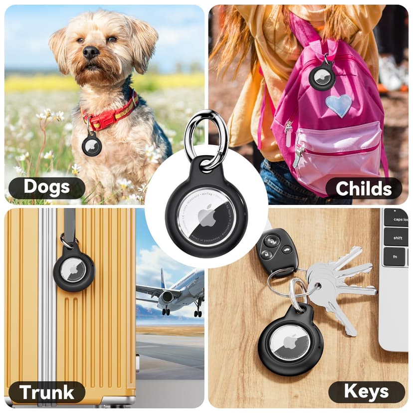 TNSNK Waterproof for Apple Airtag Holder Case with Lock, Airtag Pendant Keyring Case with Keychain for Luggage/Bicycles/Pets - 7