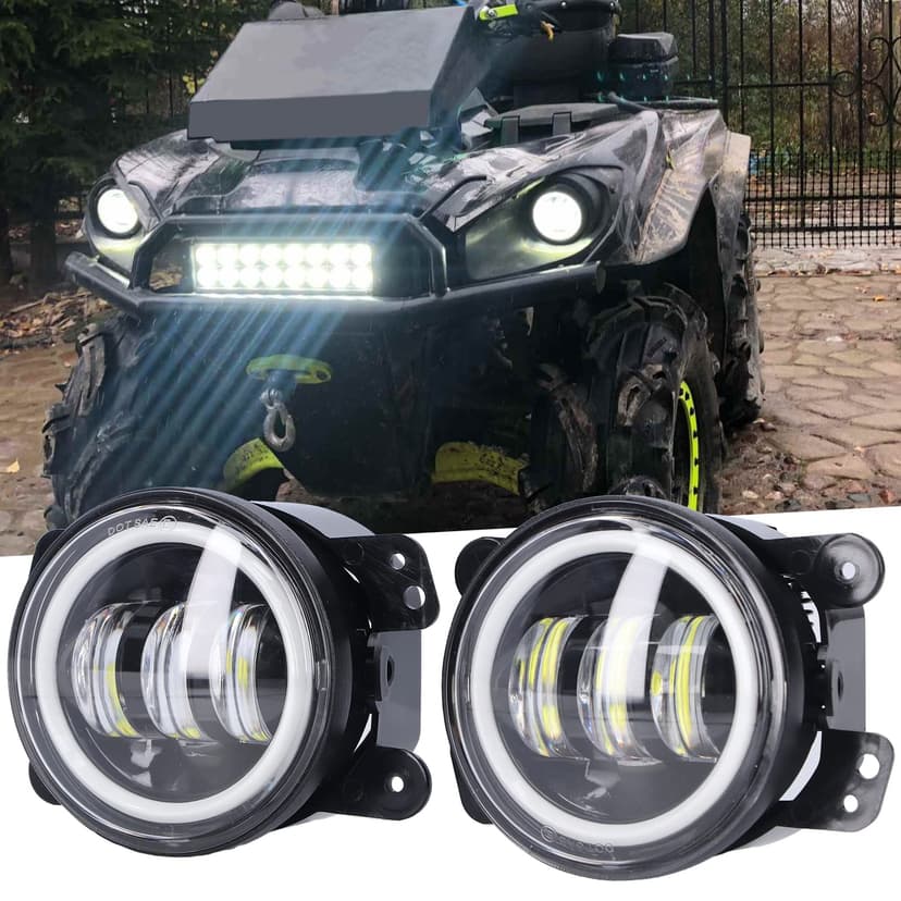 Yuecoom 10‑30V Waterproof Angel Eyes Light, 30W 3000LM Car LED Front Foglight, Daytime Running Light for Truck Van Trailer Universal - 5