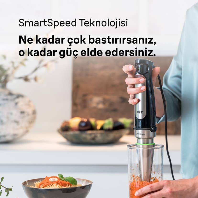 Braun Minipimer 7025 – Hand Blender, 1000 W (3 Accessories, Mini Chopper 350 ml, Rods, Measuring Cup 600 ml), Automatic Speed, Active Blade Technology) - 3
