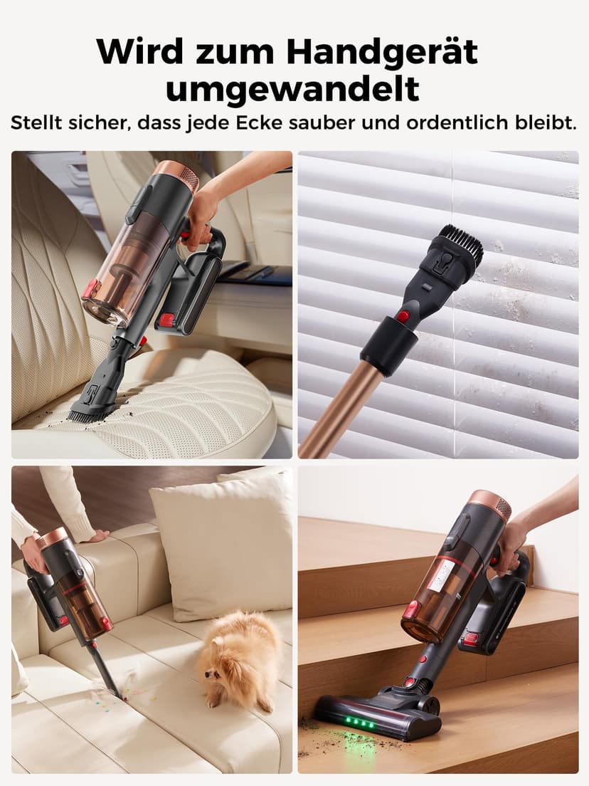 Proscenic P11 Ultra+ Cordless Vacuum Cleaner, 50 KPa 50 Mins 500 W Powerful Cordless Vacuum Cleaner, Anti-Tangle Brush, Lightweight Telescopic Vacuum Cleaner for Carpets, Animal Hair, Hard Floor and - 6