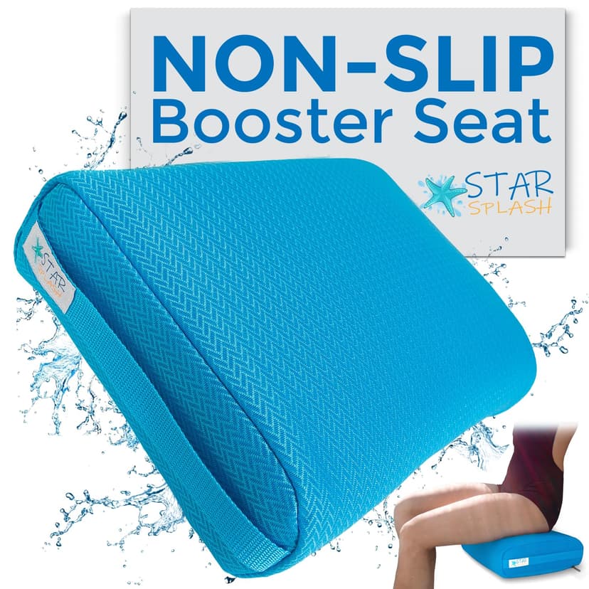 STAR SPLASH Hot Tub Booster Seat, 15 x 12 x 5 Inches - Hot Tub Pillow with Non-Slip Micro Dot Bottom and 6 Weighted Sections - Quick Dry Bath Accessories for Indoor or Outdoor Spa - 1