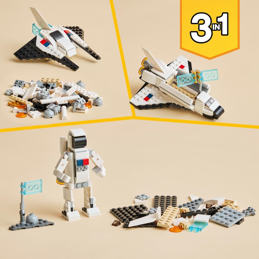 LEGO 31134 Creator 3 in 1 Space Shuttle Toy to Astronaut Figure to Spaceship, Building Toys for Kids, Boys, Girls Aged 6 and up, Creative Gift Idea - 5