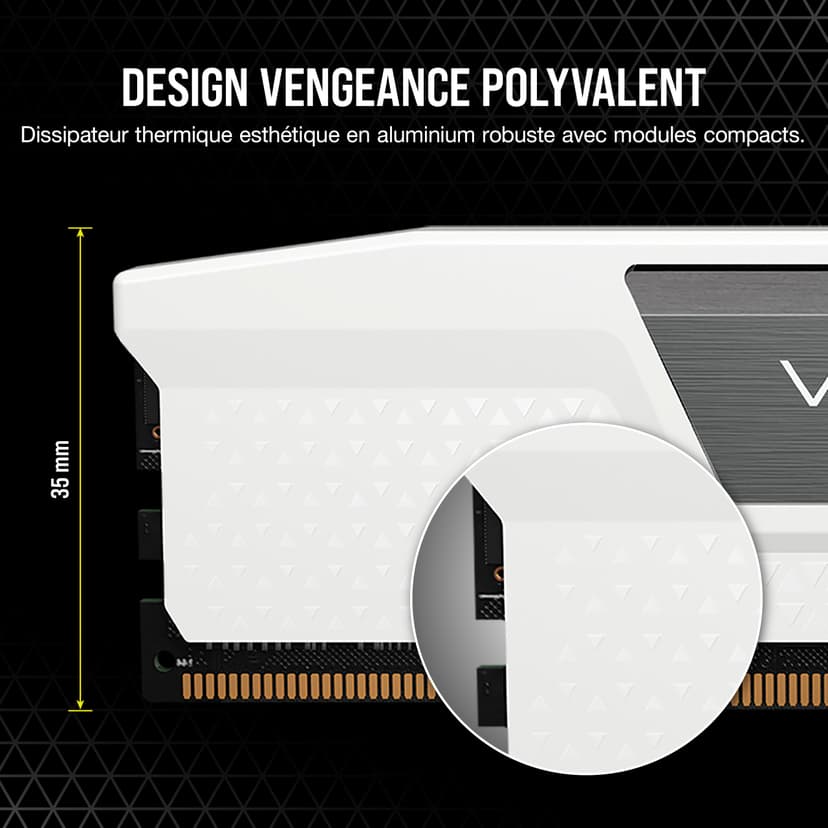 CORSAIR Vengeance DDR5 RAM 32Go (2x16Go) Jusqu'à 6400MHz CL36-48-48-104 1.35V AMD Expo Intel XMP 3.0 Mémoire pour Ordinateur de Bureau – Blanc (CMK32GX5M2B6400Z36W) - 5