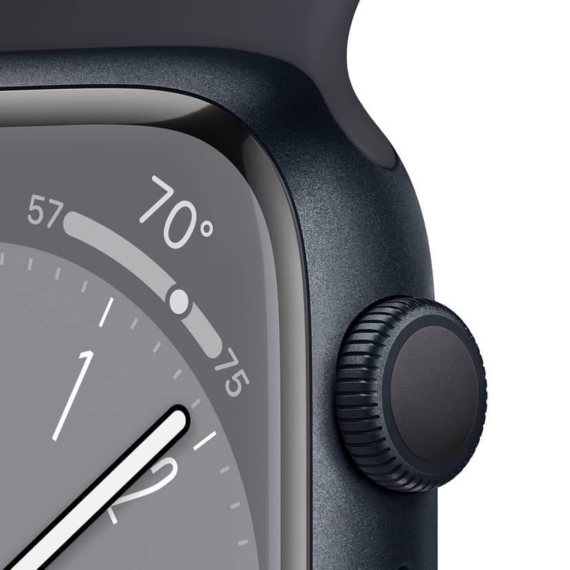 Apple Watch Series 8 (GPS, 45mm) Midnight Aluminum Case with Midnight Sport Band, Regular (Renewed) - 3