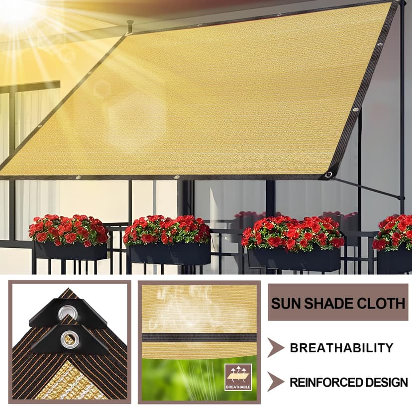 Rectangular Sun Sail, Shade Net, Sun Protection, Weather Protection, 90% Shade Net for Garden, Greenhouse, Patio, Patio and Camping - 4