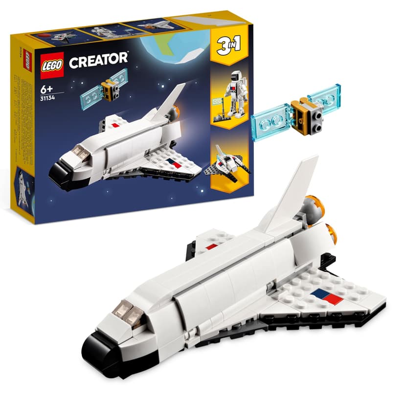 LEGO 31134 Creator 3 in 1 Space Shuttle Toy to Astronaut Figure to Spaceship, Building Toys for Kids, Boys, Girls Aged 6 and up, Creative Gift Idea - 1