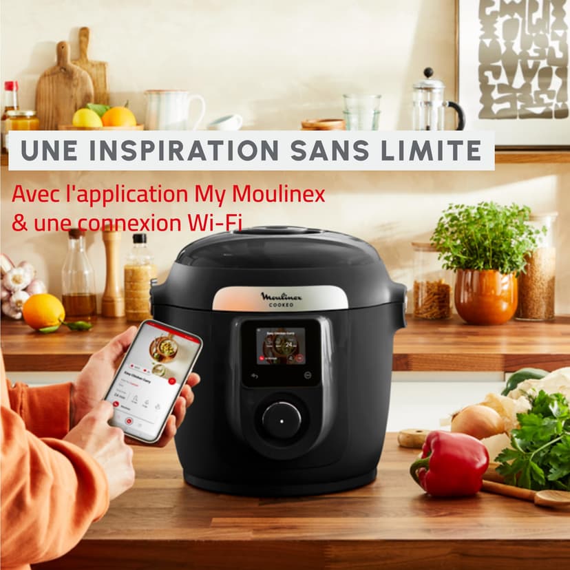 Moulinex Cookeo Wi-Fi with Extra Crisp, Multicooker, 14 Cooking Modes, Pressure Cooking, Air Fryer, Easy Step-by-Step Recipes, CE96X8F0 - 6