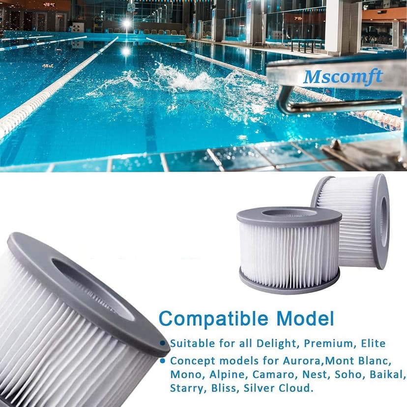 Replacement Filter for MSPA Whirlpoal Replacement Filter Cartridge Water Filter Filter for Whirlpoal, for Hot Submarine and Spa, for Inflatable Pools Water Filter Model from 2020 (Filter Holder) - 6