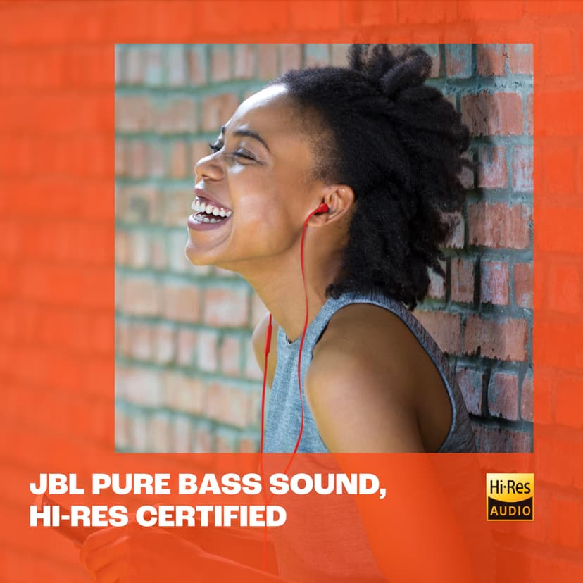 JBL Tune 310 C Hi-Res Wired Earbuds with Microphone, Flat Tangle-Free Cable, 3-Button Remote, EQ Presets Control and Volume Adjustment, White - 2