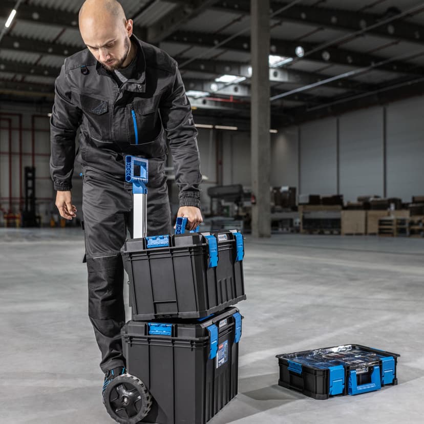 Högert Technik - HT7G501 Tool Box on Wheels, Load Capacity up to 50 kg, Practical and Spacious, Resistant to Damage, Dustproof, Robust ABS Clasps, Modular Construction - 6