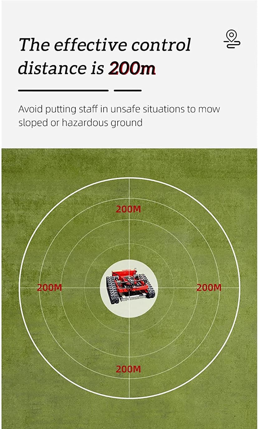 FUNNYBSG Smart Lawn Mower with Remote Control - Gas Powered and Crawler, 7.5/HP, 30° Slope Capacity, Ideal for Farms, Home Gardens, Orchards and Lawn Care - 5