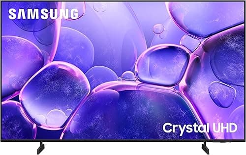 Samsung TV 55 Pouces Crystal UHD 55U8075F 4K Smart TV, Bluetooth, WiFi, Airplay, Crystal Processor 4K, HDR, Q-Symphony, Knox Security, Gaming Hub, Bixby, Applications opérateurs intégrées