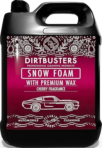 Dirtbusters Snow Foam (5L) Car Shampoo And Wax, Powerful Thick Foam Pre Wash Car Cleaner, Suitable For Cleaning Vehicle Exteriors, Cherry
