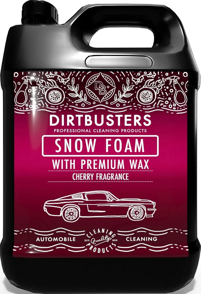 Dirtbusters Snow Foam (5L) Car Shampoo And Wax, Powerful Thick Foam Pre Wash Car Cleaner, Suitable For Cleaning Vehicle Exteriors, Cherry - 1