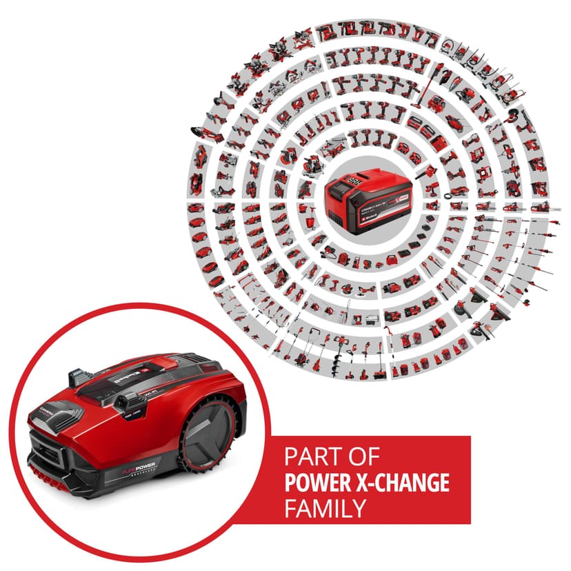 Einhell FREELEXO CAM PLUS 600 Power X-Change Robot-Lawnmower (18 V, Camera Replacement for Peripheral Cable, for 600 m², Carbonless Motor, Wi-Fi, Slopes up to 25%, with 4.0Ah Plus Battery) - 2
