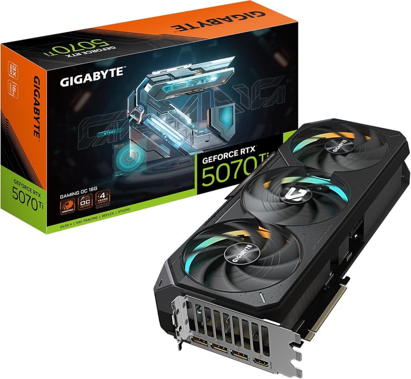 Gigabyte GeForce RTX 5070 Ti GAMING OC 16G Graphics Card - 16GB GDDR7, 256bit, PCI-E 5.0, 2588 MHz Core Clock, 3 x DP 2.1a, 1 x HDMI 2.1b, NVIDIA DLSS 4, GV-N507TGAMING OC-16GD - 1
