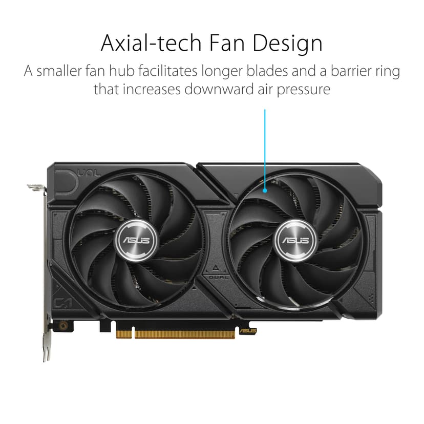 ASUS DUAL RX7600 EVO OC, 8GB DDR6, HDMI, 3 DP, 2715MHz Clock, Overclocked - 2