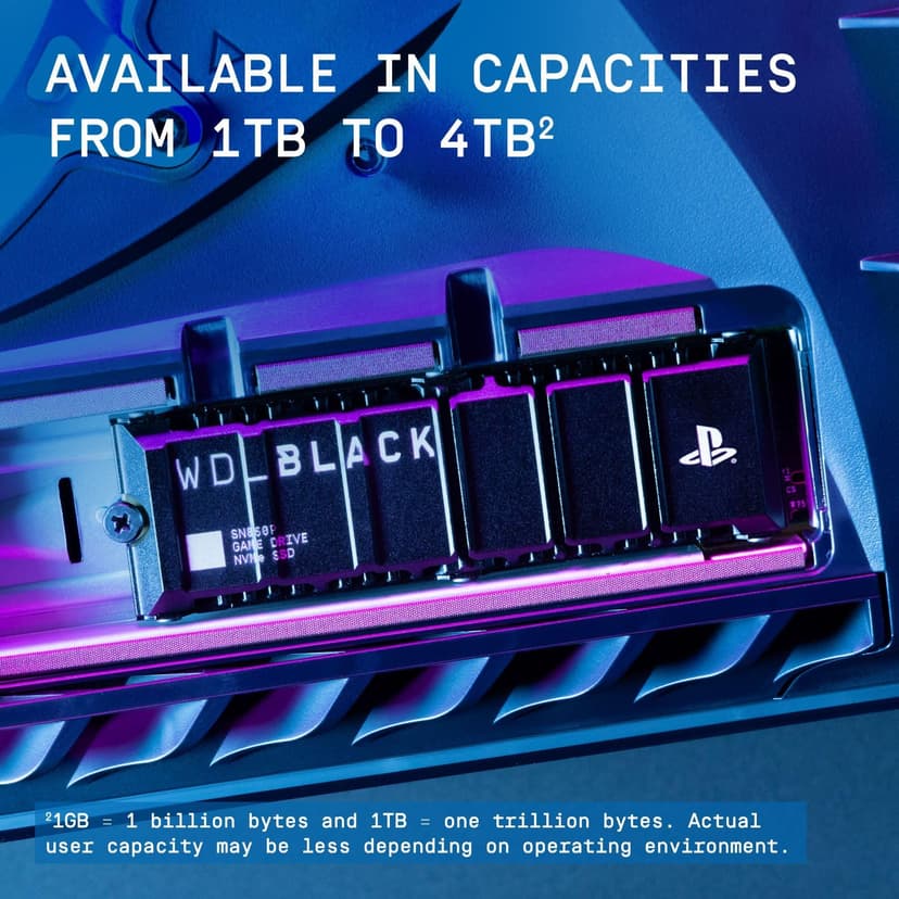SanDisk WD_Black SN850P SSD M.2 PCIe NVMe 2 to – Licence Officielle pour Consoles Playstation5 – jusqu'à 7 300 Mo/s - 2