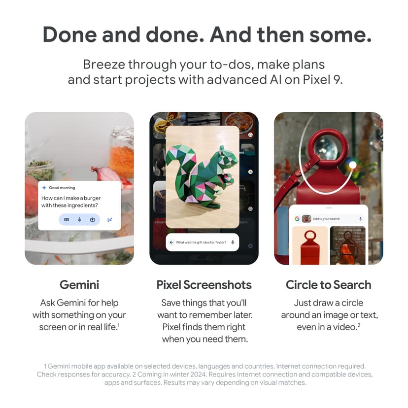 Google Pixel 9 - Unlocked Android Smartphone with Gemini, Advanced Camera, 24-Hour Battery, and 6.3" Actua Display - Porcelain, 128GB - 7