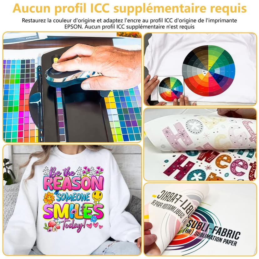 SUPERSUBINK Sublimation Ink for Epson 1810 2810 2850 2830 2815 4810 Compatible EPSON Printer Heat Press Transfer Ink(Autofill/ICC-Free/Anti-UV) - 5