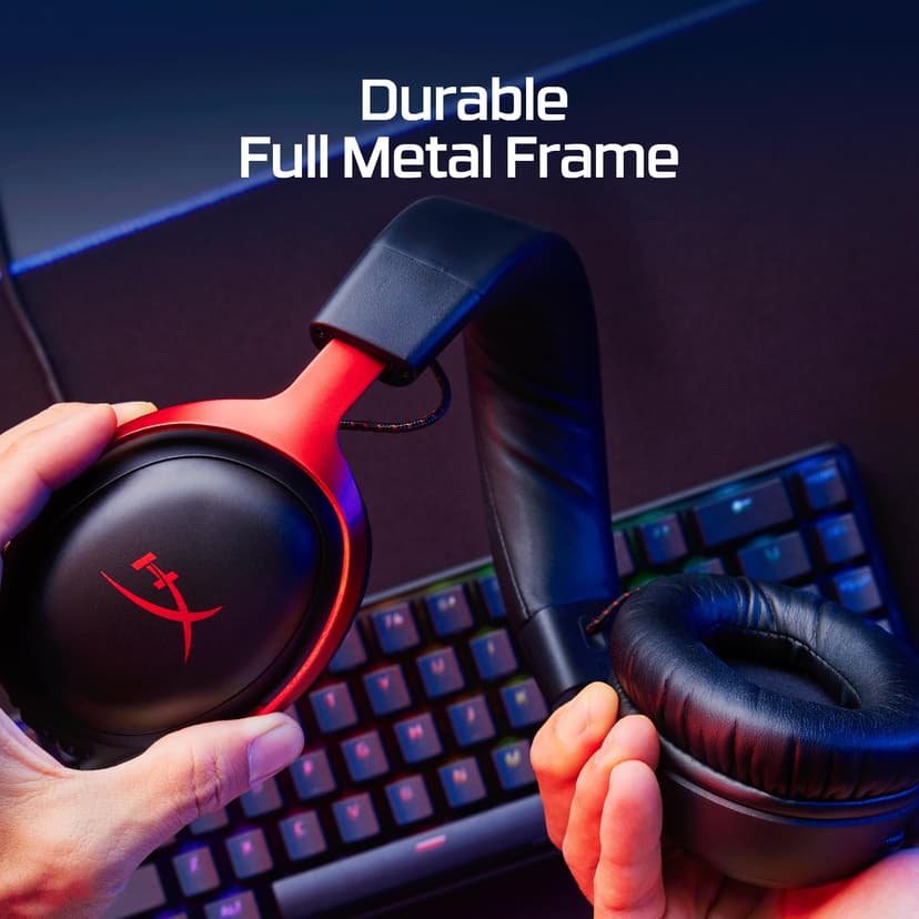 HyperX Cloud III – Wired Gaming Headset, PC, PS5, Xbox Series X|S, Angled 53mm Drivers, DTS, Memory Foam, Durable Frame, Ultra-Clear 10mm Mic, USB-C, USB-A, 3.5mm – Black/Red - 5