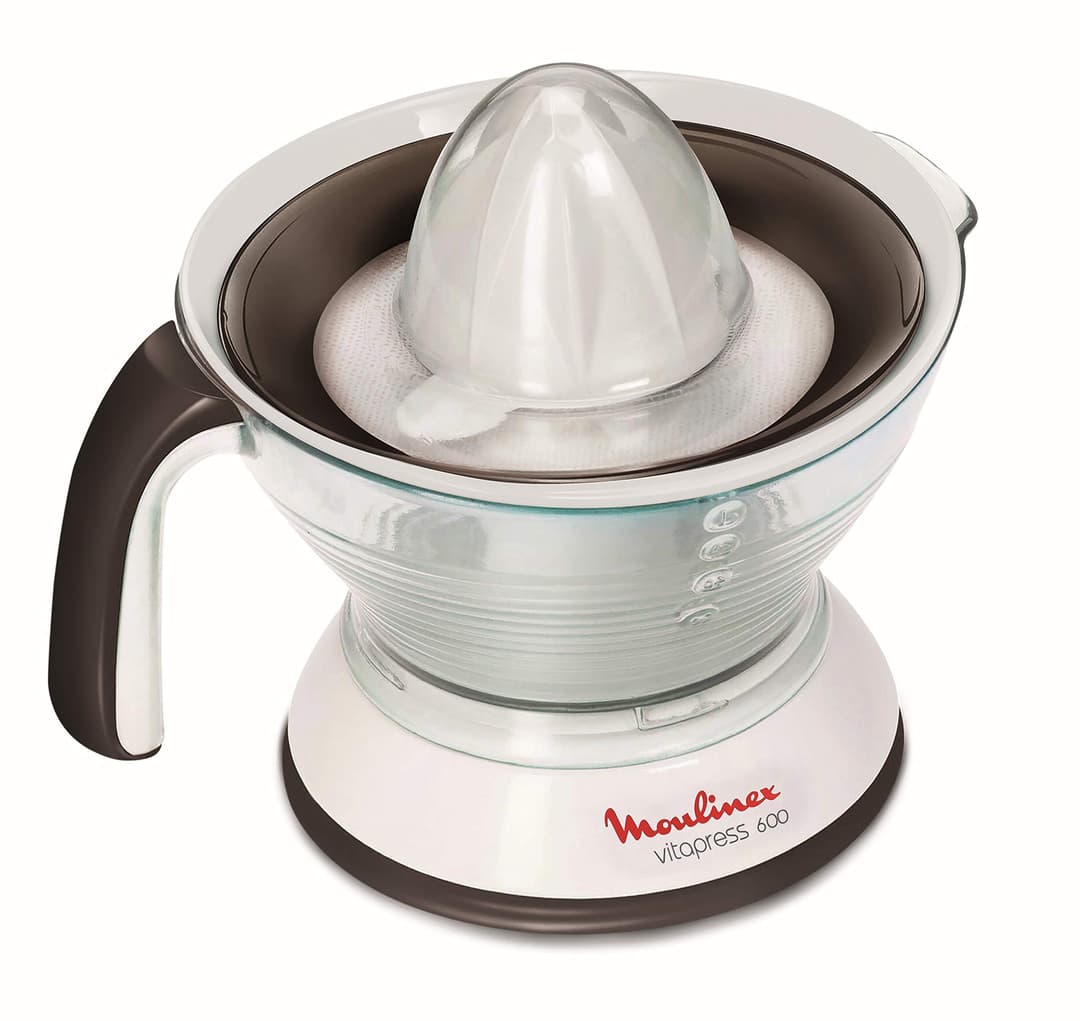 Moulinex Vitapress PC300B10 Electric Citrus Press 25 W Juice Vitamin C Orange Lemon Grapefruit Capacity 0.6 L Pulp Selector White and Dark Grey