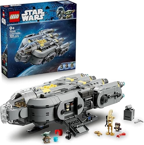 LEGO Star Wars 75445 Anzellan Starship Toy - The Mandalorian and Grogu Model Kit w/ 3 Figures & a Droid Workshop - Birthday Gift for 9+ Year Old Boys, Girls & Fans