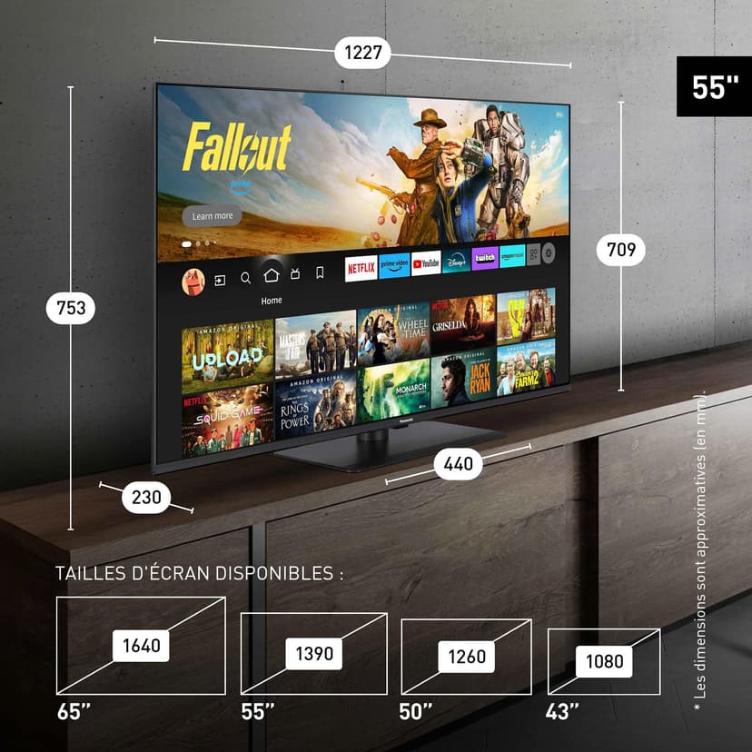 Panasonic Premium TV-55W85BEZ, Série W85B, 55 Pouces, 4K Ultra HD QLED Smart TV, 2025, 120Hz, Fire TV, Dolby Vision & Atmos, Mode Game Extreme, Controle Vocal Alexa, Support Apple, Bluetooth, Noir - 6