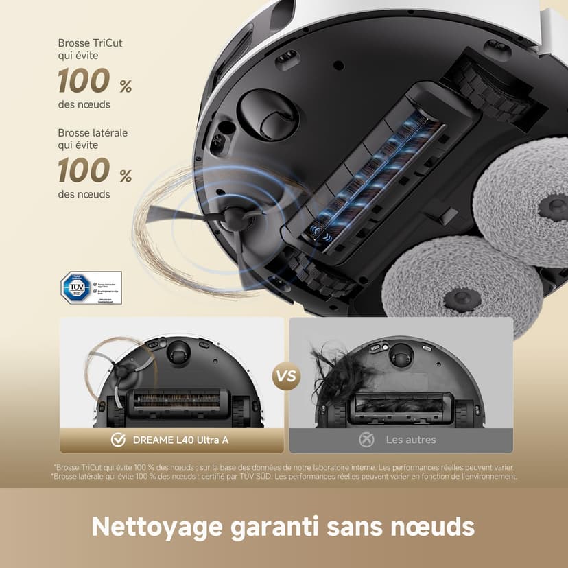 DREAME L40 Ultra A Robot Vacuum Cleaner and Mop with Auto Emptying Dust,Double Anti-Tangle System,24,000Pa Suction,10.5mm Mop Lifting,Multifunctional Base Station,Self Washing Mop - 4
