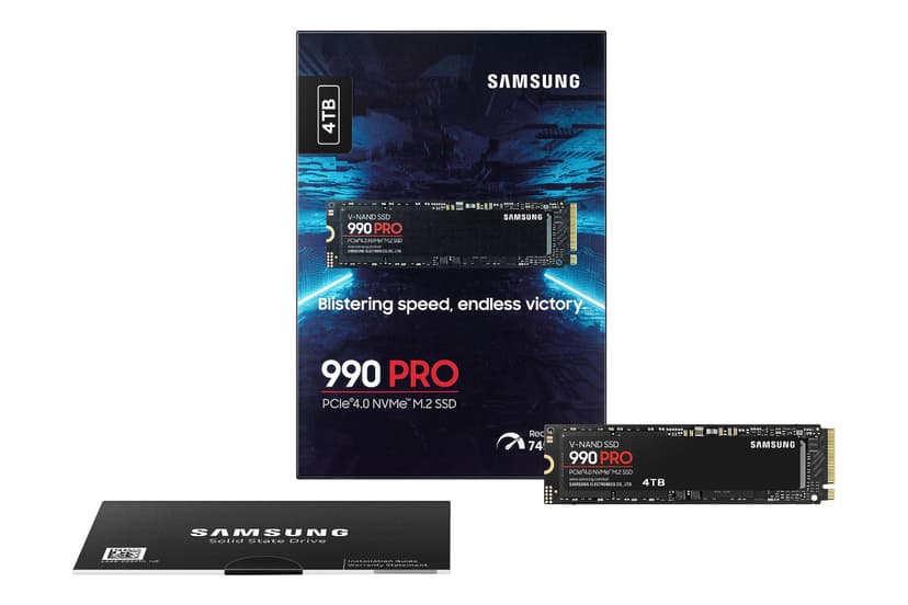 Samsung 990 PRO NVMe M.2 SSD, 4 TB, PCIe 4.0, 7,450 MB/s read, 6,900 MB/s write, Internal SSD, For gaming and video editing, MZ-V9P4T0BW - 7