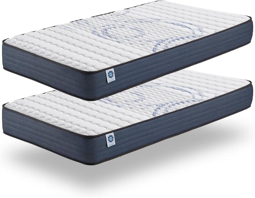 NATURALEX - Lot 2 Matelas PerfectDream 80x200 - Soutien Mousse à mémoire de Forme - Accueil Blue Latex - Confort Équilibré - Respirant - 7 Zones - Réversible - Ergonomique - Fabriqué en Europe - 1