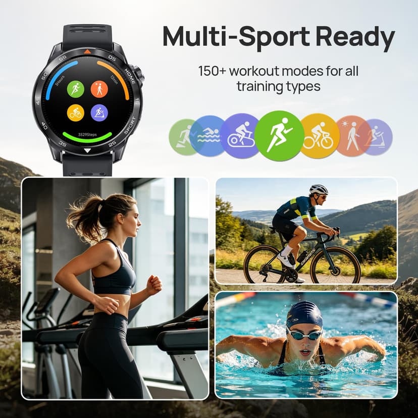 Mibro GS Pro2 - Multisport Smartwatch with Dual Band GNSS, Training Guidance, Smartwatch with Heart Rate Monitoring for Swimming, Cycling, Running, Hiking, Skiing and Padel (Dark Gray) - 5