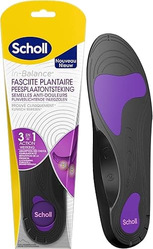 Dr. Scholl's In-Balance Semelles Orthopédiques Homme & Femme pour Fasciite Plantaire avec Soutien de la Voûte Plantaire et Soulagement des Douleurs au Talon et au Pied, Taille 40-42