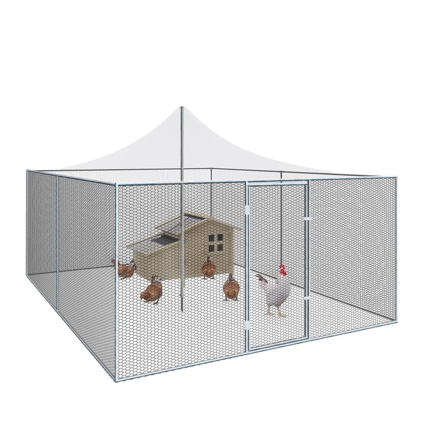 IDMarket - Volière 12m² enclos poulailler 3x4M Parc grill… - 1